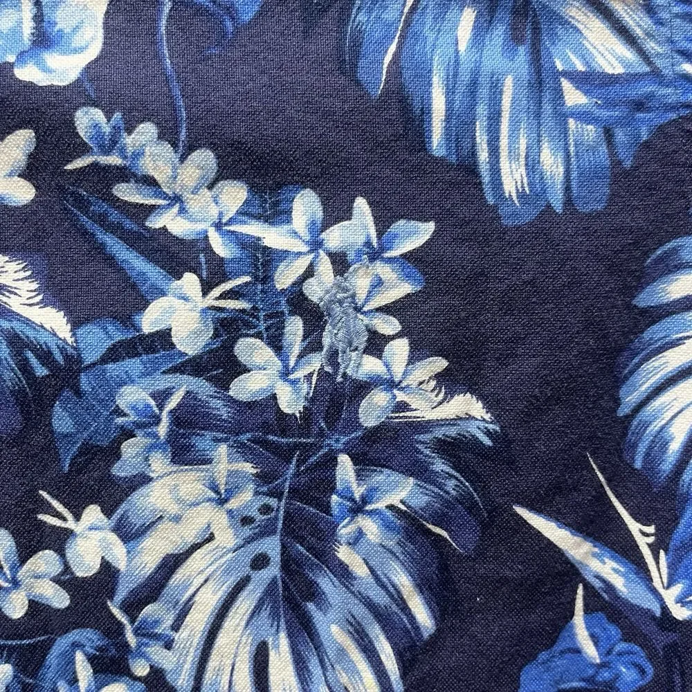 Ralph Lauren Floral Print Long Sleeve Button Up‎ Shirt Men's Size Medium Blue